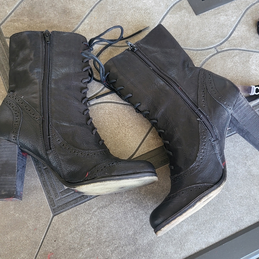 Vintage Burlesque Moulin Rouge Can-Can corset with boots costume, small? - Picture 15 of 16